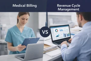 Image showing the comparison between Medical Billing vs Revenue Cycle Management