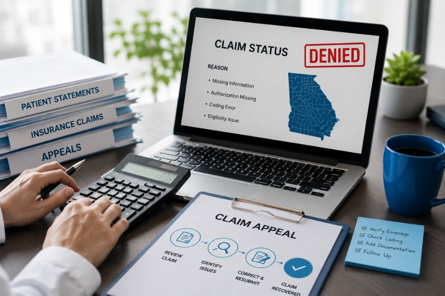 Recover Denied Claims Georgia with a medical billing appeal process and denied insurance claim review.