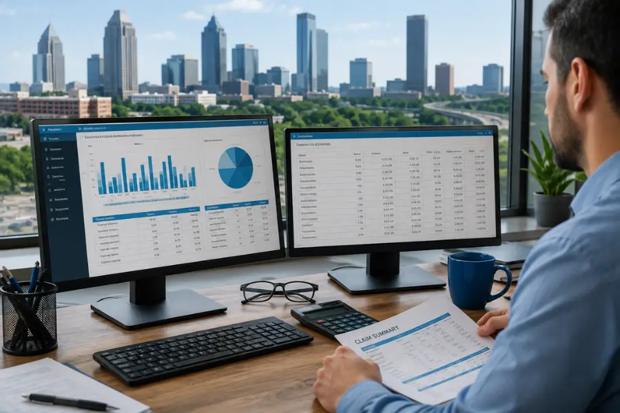 Healthcare billing specialist at one of the trusted Medical Billing Companies Atlanta GA reviewing claims and revenue reports.